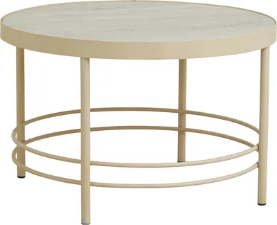 Produktbild von FURNLUX Couchtisch Jungo Marmor Weiss Und Beige 80cm / Hauptfarbe: Beige / Abmessungen: 80 x 80 x 51 cm