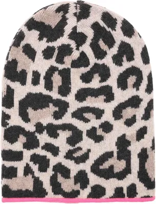Productafbeelding van Slouch beanie dames - Luipaardprint - Kasjmier - Pailletten en ster
