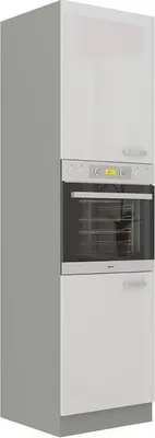 Obrázek produktu pro Vysoká skříňka 60 cm na vestavnou troubu GENJI 2 - šedá / lesklá bílá