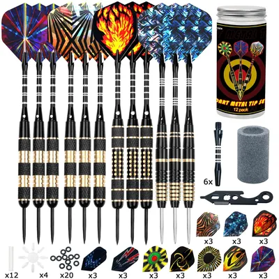 Produktbild von Professionelles Dartset mit 12 Stück und multifunktionale Werkzeuge