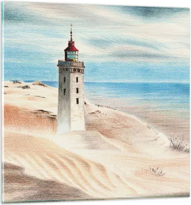 Produktbild von Bilder auf glas - Einteilig - Laterne Meer Bild - 40x40cm - Glasbilder - Wandbilder - Bilder - zum Aufhängen bereit - Wanddekoration aus Glas - Glas Bilder - Wandbild auf Glas - GAC40x40-4764
