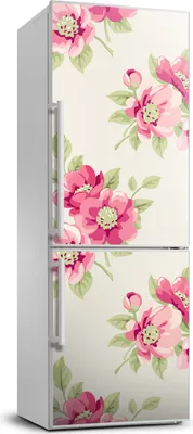 Produktbild von Tulup Kühlschrankdekoration - 70x190 cm - Aufkleber auf dem Kühlschrank - pinke Blumen