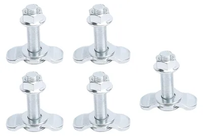 Obrázek produktu pro Sada 5 ks šroubových spojek s dvojitým výstupkem pro lištu typu L, M10x45 mm, pro upevnění nákladu na korbě nákladního vozu nebo přívěsu