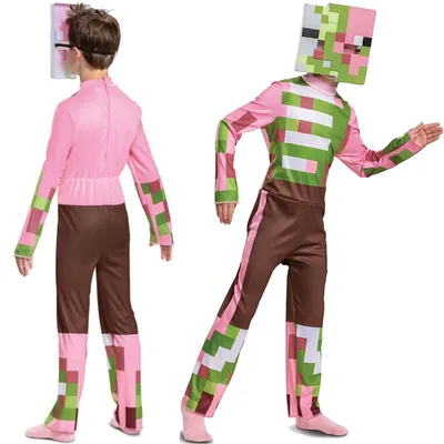 Produktbild von Minecraft Zombie Schweinemann Klassisches Karnevalskostüm Verkleidung 109-126 cm 4-6 Jahre alt