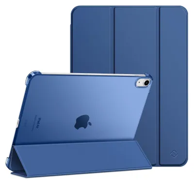 Produktbild von Fintie Hülle für iPad Air 11 Zoll (M4/M3/M2, 2026/2025/2024), iPad Air 5./4. Gen (10,9 Zoll, 2022/2023) – Ultra dünne & leichte Schutzhülle Case Cover mit mattierter transparenter Rückschale, Navy