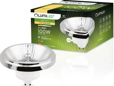 Produktbild von LUMILED LED-Leuchtmittel ES111 GU10 Fassung 230V 15W (Entspricht 100 Watt) Warmweiß 3000K 24° Silber 1521 lm Lampen Reflektor