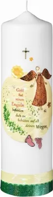 Produktbild von Taufkerze 25 x 7 cm mit Namensverzierung und Geschenkkarton, Nr. 91