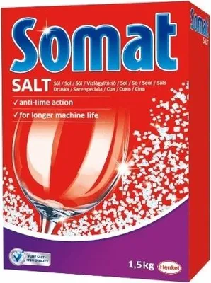 A product package for dishwasher salt.