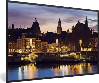 Produktbild von MuchoWow® MuchoWow® Gerahmtes Poster Licht - Wasser - Maastricht 60x40 cm - Poster mit zchwarzem Bilderrahmen - Printing - Wanddeko Schlafzimmer