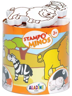 Obrázok produktu pre ALADINE Stampo Minos Safari Animals Detská pečiatka Detský pečiatkový blok