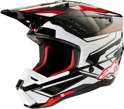 Produktbild von Alpinestars S-M5 Action 2 2024 Motocross Helm, schwarz/weiß/rot, 2XL (63/64)