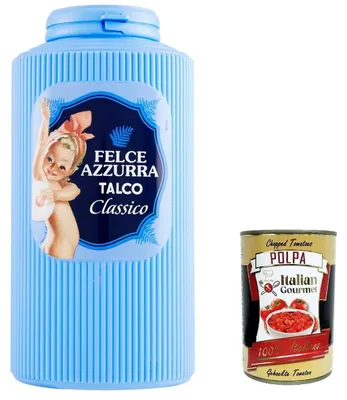 Produktbild von 3x PAGLIERI Felce Azzurra Talco Classico Körperpuder Talkpuder Talkum 500g dose + Italian Gourmet polpa 400g