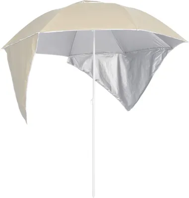 Image de The Living Store Parasol de plage avec parois latérales couleur sable 215 cm