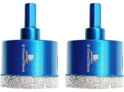 Produktbild von Diamant Trockenbohrer Fliesenbohrer 45mm 2 Stück für Keramik, Granit, Porzellan, Mauerwerk
