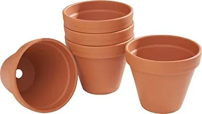 Image de Pots en terre cuite pour fleurs, 13 cm - Lot de 5 pots en céramique pour plantes - Décoration intérieure et extérieure