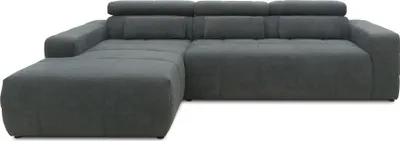 Produktbild von DOMO Collection Ecksofa Brandon, Couch in L-Form mit Kopfteilverstellung, Sofa, Polsterecke, Polstergarnitur 285 x 175 x 80 cm (BxTxH), dunkelgrau