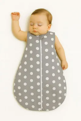 Immagine prodotto di Sacco a pelo rotondo in cotone per bambini S 0-6 mesi estate TOG 1.0 - pois su grigio