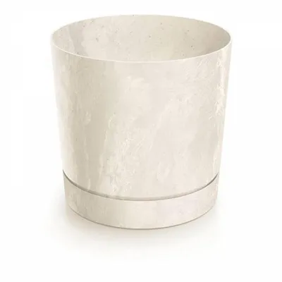 Obrázok produktu pre Kvetináč BETON EFFECT krémovej farby s podstavcom DPOP130E-CY700