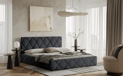 Obrázek produktu pro Postel LUKA 160x200 tmavěšedá s úložným prostorem
