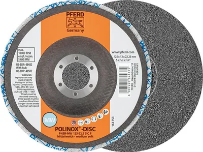 Produktbild von Pferd Schleifrad Polinox Disc PNER-W 125-C fein Bohrung 22,2mm - 44690733