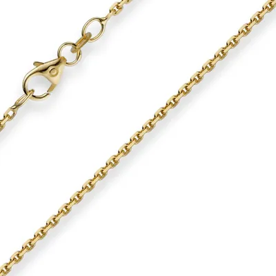 Produktbild von 1,5mm Kette Collier Ankerkette Halskette 585 Gold Gelbgold 50cm Uni