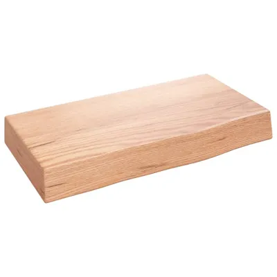 Zdjęcie produktu dla Półka, Jasnobrązowa, 40X20X6 Cm, Lakierowane Lite Drewno Dębowe Lumarko!
