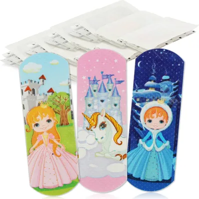 Produktbild von com-four® 40x Kinderpflaster wasserabweisend - Bunte Pflaster-Strips für Kinder - Pflaster-Set mit Prinzessin- und Einhorn-Motiven - klinisch getestet