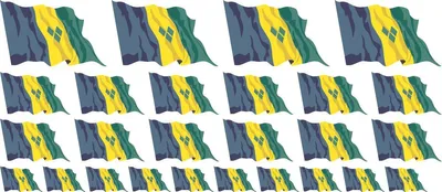 Produktbild von Mini Aufkleber Set - Pack wehend - 4x 51x31mm+ 12x 33x20mm + 10x 20x12mm- selbstklebender Sticker - St Vincent - Flagge / Banner / Standarte fürs Auto, Büro, zu Hause und die Schule - Set of 26