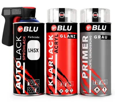 Produktbild von BLU Autolack Spraydosen LH5X Basislack + Klarlack + Primer NightBlue für VW