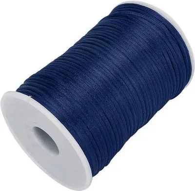 Produktbild von Navyblaue Satin-Kordel aus Nylon, 6,5 cm Länge