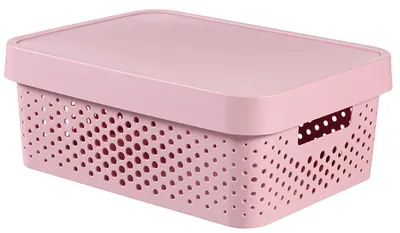 Produktbild von Curver Infinity Dots 11L Box mit Deckel rosa