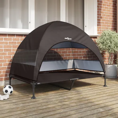 Produktbild von Desgin Erhöhtes Hundebett mit abnehmbarem Dach Braun XL Stahl - Hundebetten 42008220