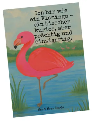 Produktbild von Mr. & Mrs. Panda Grußkarte Flamingo Classic Design - Weiß - Geschenk, Kunstkarten, Ich, Ansichtskarte, Spruch, Freundin, Prächtig, Geschwister, Ansichtskarten, Tochter