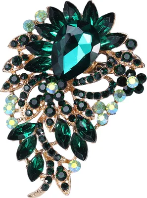 Produktbild von Elegante bunte Strass-Glasbrosche, leuchtende Farbe, unregelmäßige Form, Anstecknadel, Schal, Anzug, Kragen, Abzeichen, Outfit-Zubehör