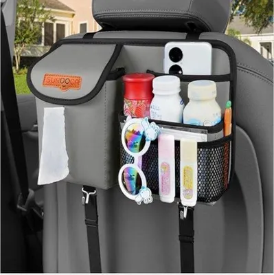 Immagine prodotto di Organizer da zaino per l'auto - Cinghie regolabili - Snack e bevande per i viaggi - Ecologico