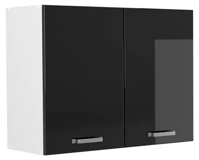 Produktbild von Küchenglasschrank Vicco R-Line Schwarz Hochglanz/Weiß 80 cm, Model 71455