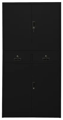 Produktbild von vidaXL Büroschrank Schwarz 90x40x180 cm Stahl