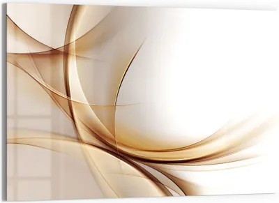 Produktbild von DEQORI Magnettafel Glas 60x40 cm 'Elegante Goldene Wellen' beschreibbar Whiteboard