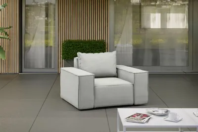 Produktbild von Gartensessel Sessel GARDENT wetterfester Stoff NXL Hellgrau
