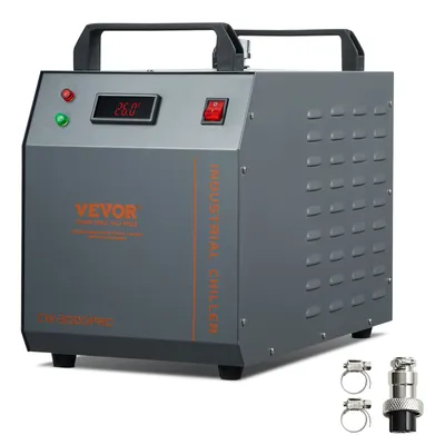 Produktbild von Przemysłowy agregat wody lodowej VEVOR, CW-3000 (PRO), 150 W chłodzony powietrzem przemysłowy system chłodzenia wodą ze zbiornikiem wody o pojemności 12 l, maks. przepływ 18 l/min, do chłodzenia maszyn do grawerowania laserowego