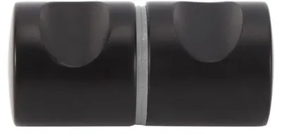 Obrázok produktu pre Kľučka na dvere kúpeľne z hliníka so skleneným prvkom – čierna – priemer 2,9 cm – rozmer 6 x 2,9 cm