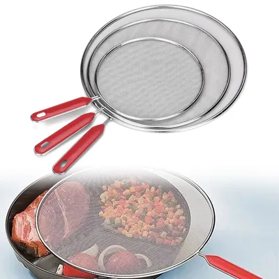 Spritzschutz für Pfannen, 3er Set, Edelstahl, 19/21/25 cm