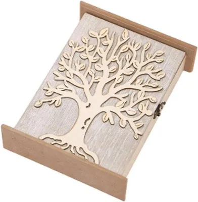 Produktbild von Famanu Schlüsselkasten Holz Schlüsselhalter mit 6 Haken - Lebensbaum Design