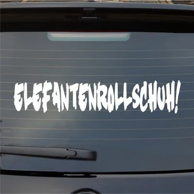 Produktbild von Heckscheibenaufkleber Elefantenrollschuh 40x8 cm Weiss Matt Auto Aufkleber Sticker
