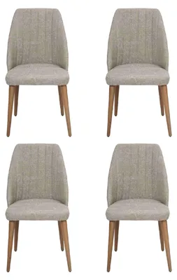 Produktbild von Modern Grau  4x Stühle Polsterstuhl Luxus Sessel Stuhl Lehnstuhl Esszimmer