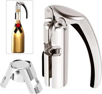 Produktbild von Champagnerflaschenöffner, Korkenzieher aus Zinklegierung für die Bar, Korkenzieher für Sekt