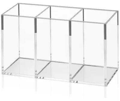 Image de Solidchoice - Porte-stylos acrylique avec 3 compartiments