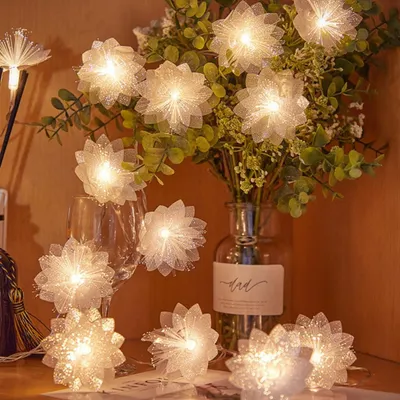 LED Blumengirlanden-Feenlichter, 20 warmweiße LEDs, USB, 3 m