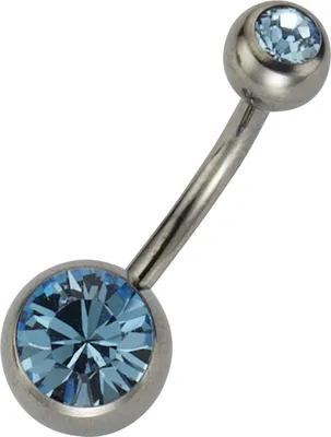 Zdjęcie produktu dla Zeeme Body Jewelry Piercing tytanowy srebrny kryształ jasnoniebieski