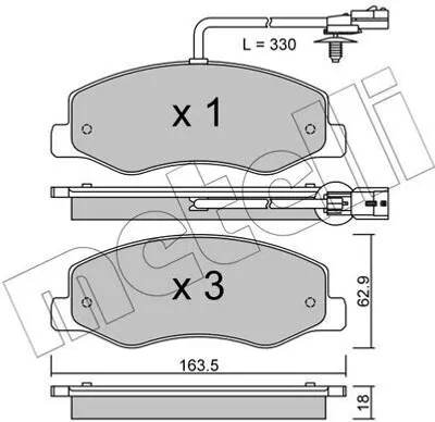 Produktbild von METELLI Bremsbeläge Satz Hinten Bremsklötze für RENAULT MASTER III Kasten (FV) 22-0900-0
